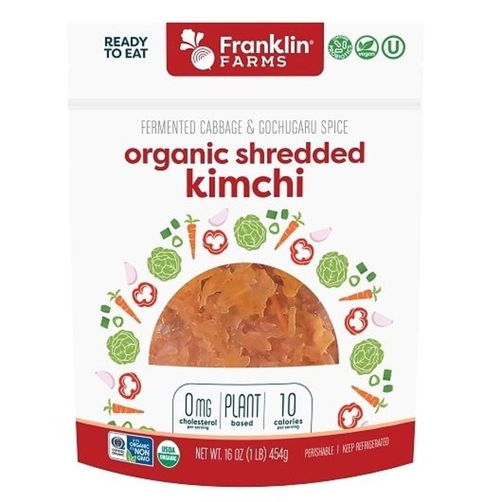 Franklin Farms Organic Shredded Kimchi, 16 Ounce Pouch -- 6 per case