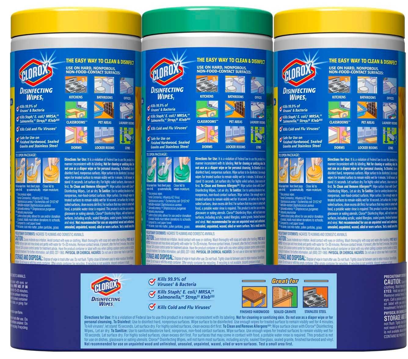 Clorox Fresh Scent/Citrus Fresh Disinfecting Wipes, 105 count per pack -- 5 per case
