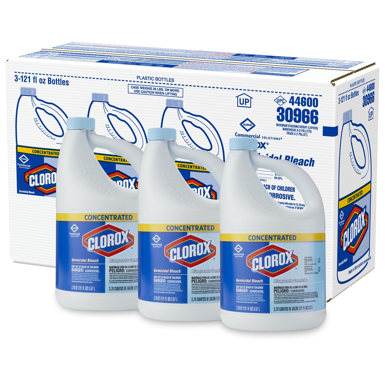 Clorox Commercial Solutions Germicidal Liquid Bleach Concentrate, 121 Fluid Ounce -- 3 per case.