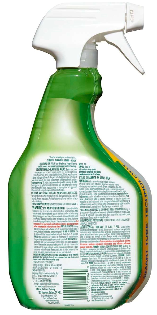 Clorox Clean-Up Original Cleaner Plus Bleach Spray Bottle, 32 Fluid Ounce -- 9 per case