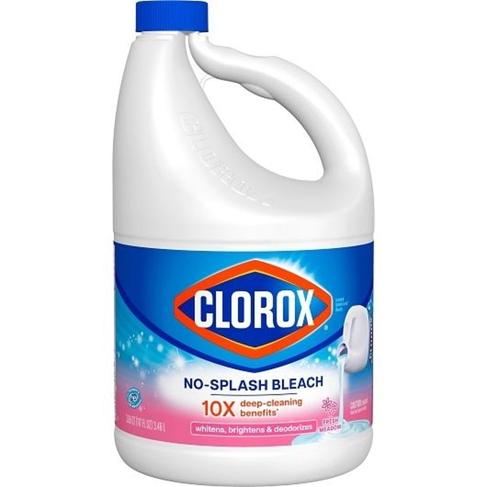 Clorox Fresh Meadow Splashless Liquid Bleach, 117 Fluid Ounce - 3 per case