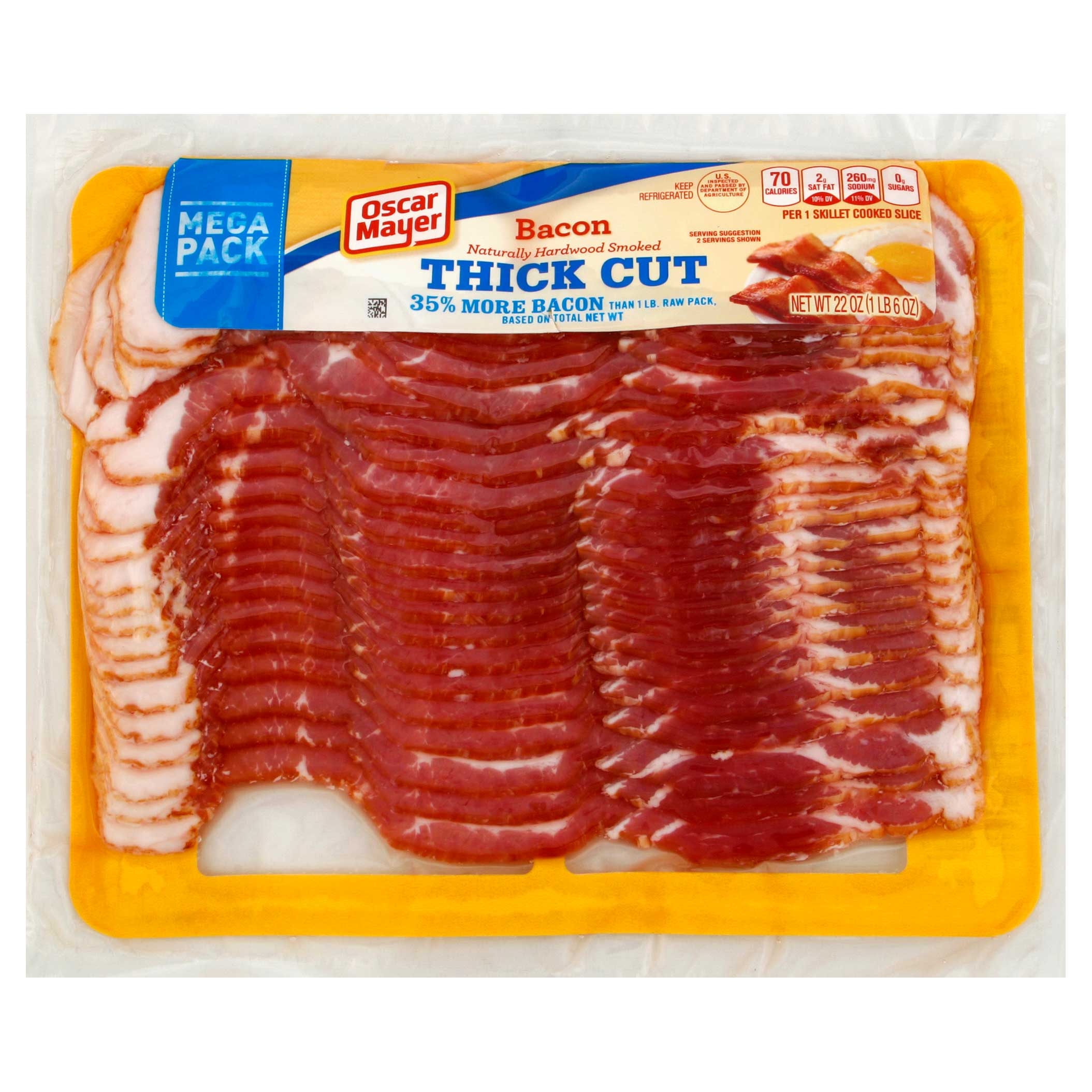 Oscar Mayer Thick Cut Bacon, 22 Ounce -- 8 per case.
