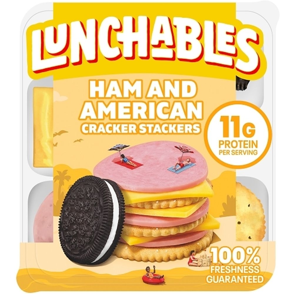 Lunchables Ham and American Cracker Stackers, 3.2 Ounce -- 16 per case