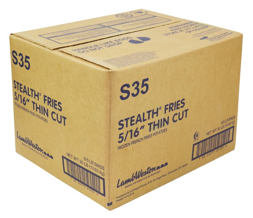 Lamb Weston Stealth Thin Regular Cut French Fry, 5 Pound -- 6 per case.