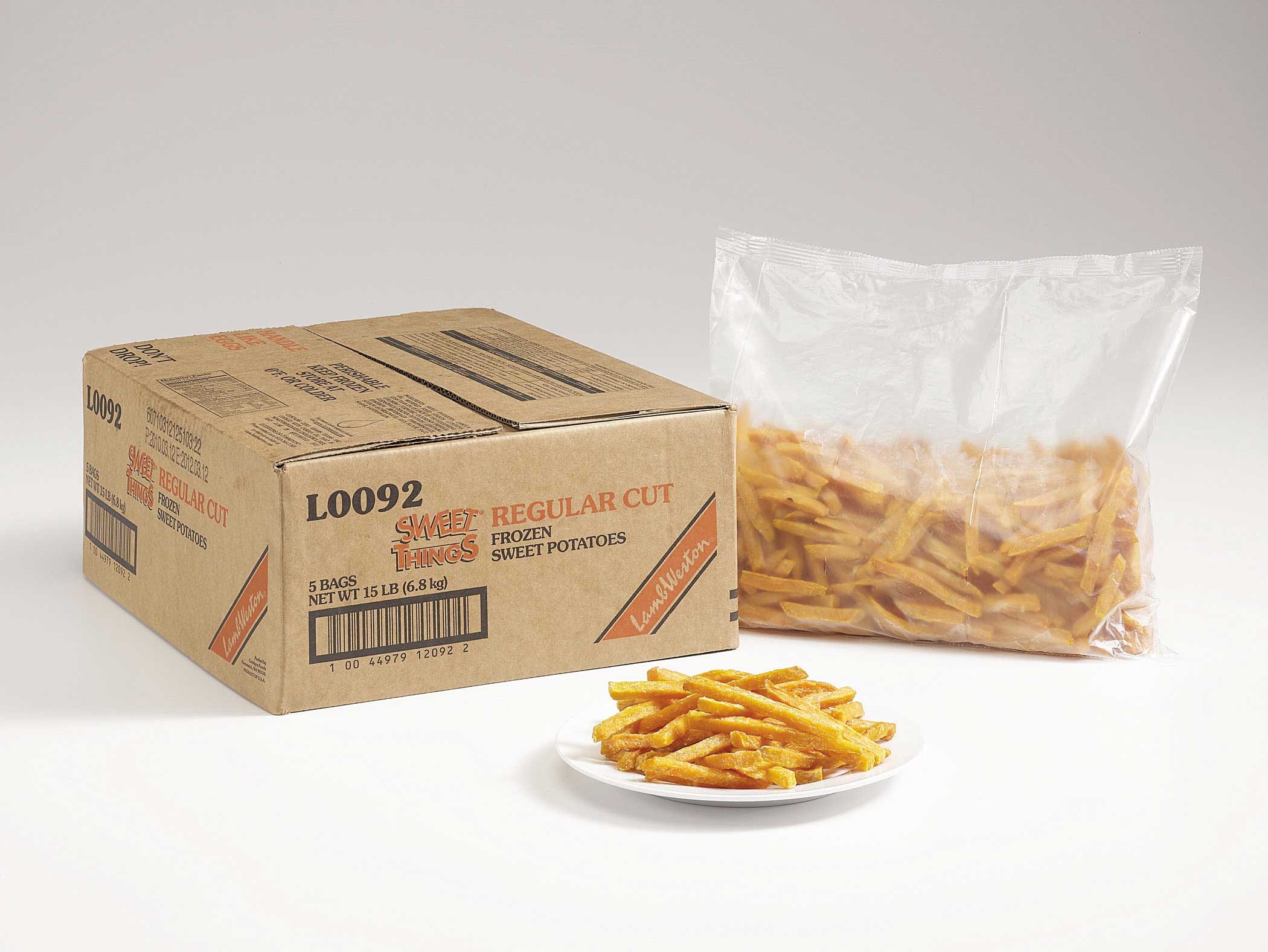 Lamb Weston Sweet Things Sweet Potato French Fry, 3/8 inch -- 5 per case.