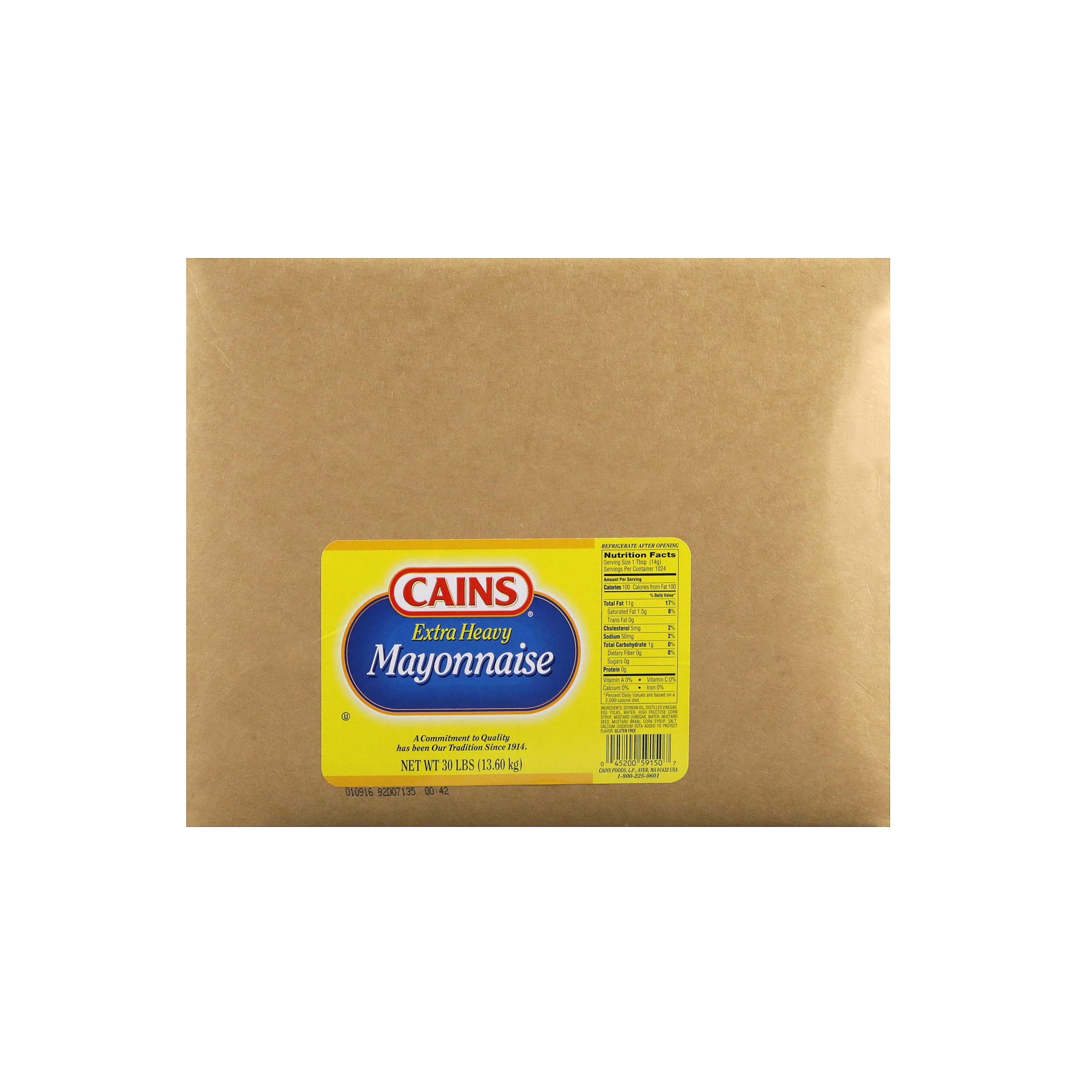 Cains Extra Heavy Mayonnaise, 30 Pound.