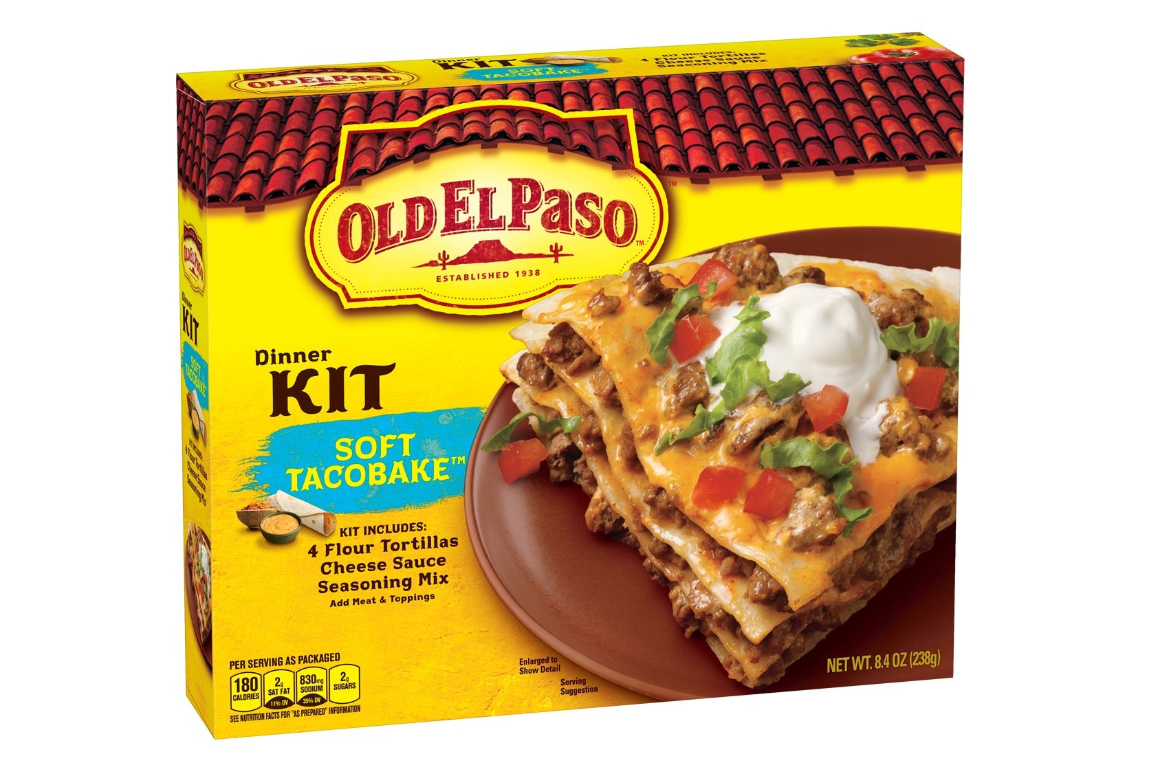 Old El Paso Soft Taco Bake Dinner Kit, 8.4 Ounce -- 12 per case.