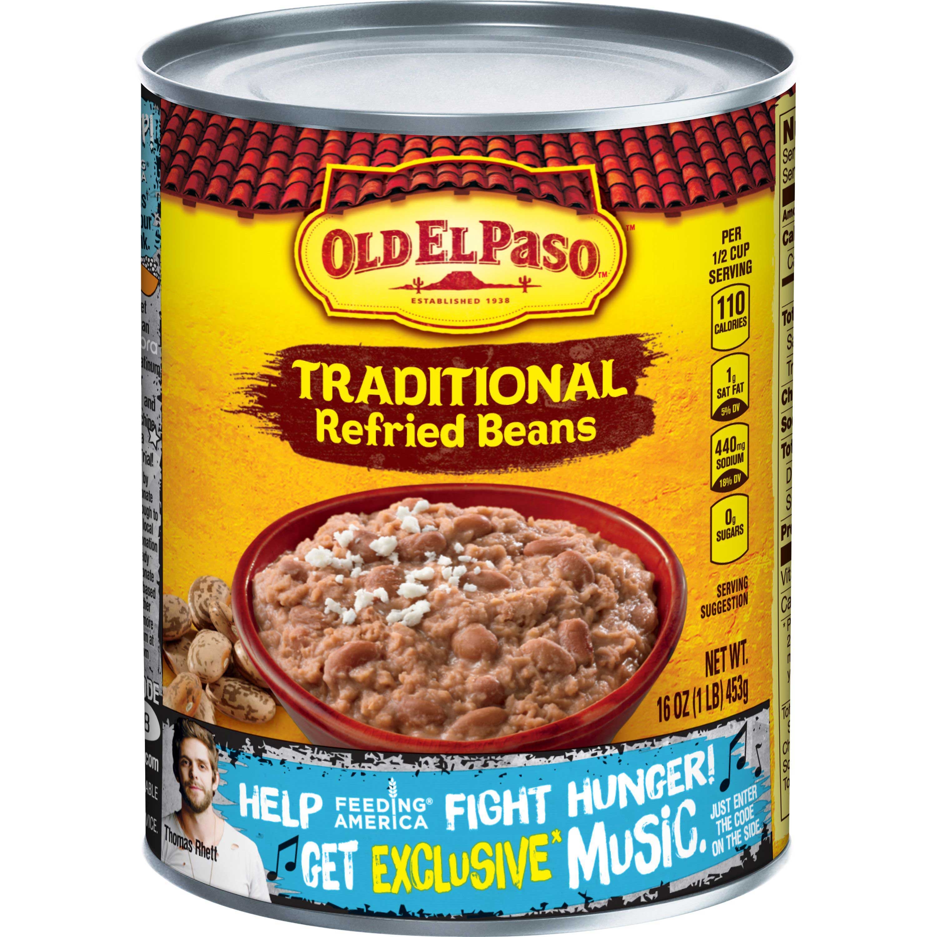 Old El Paso Traditional Refried Beans, 16 Ounce -- 24 per case.