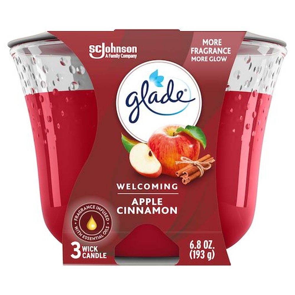 Glade Apple Cinnamon Candle, 6.8 Ounces - 3 per case