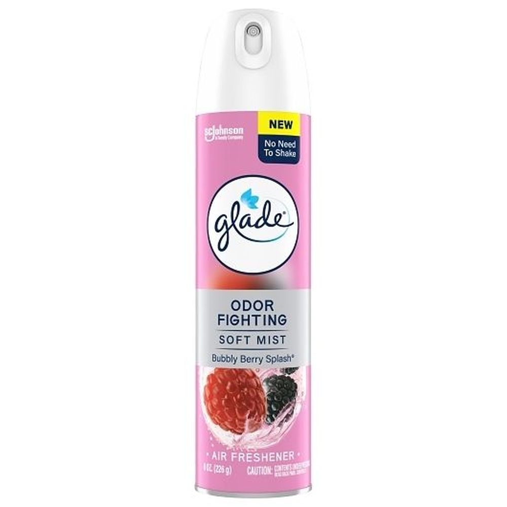 Glade Bubbly Berry Splash Soft Mist Air Freshener, 8 Ounce Aerosol Spray - 6 per case
