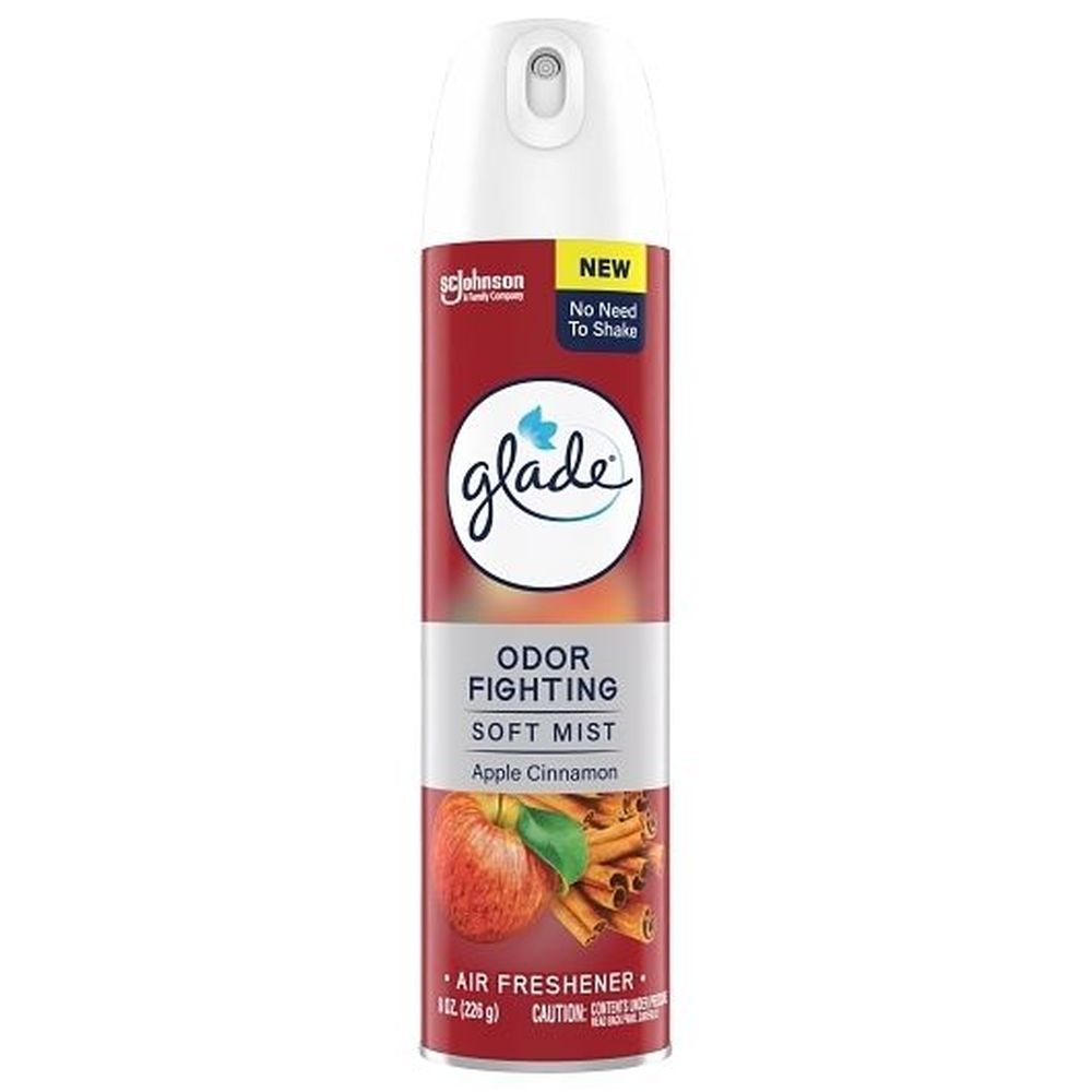 Glade Apple Cinnamon Soft Mist Air Freshener, 8 Ounce Aerosol Spray - 6 per case