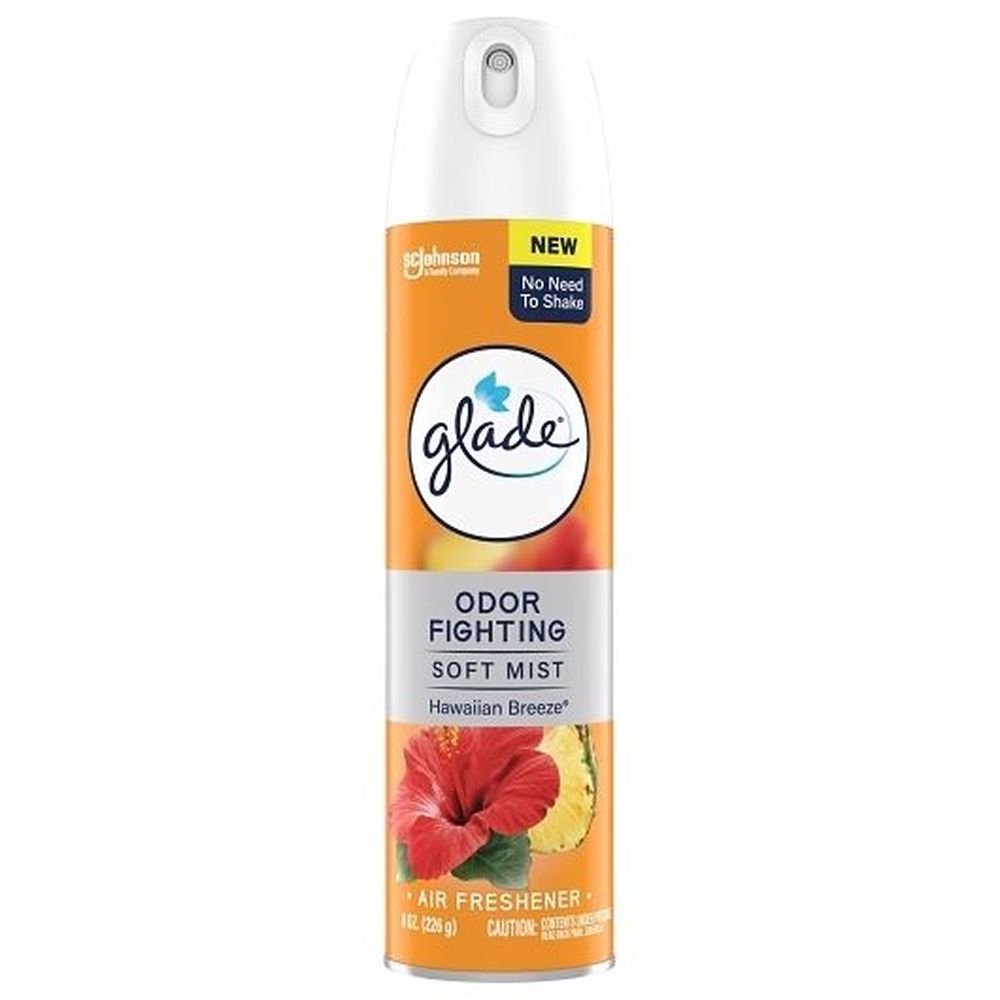 Glade Hawaiian Breeze Soft Mist Air Freshener, 8 Ounce Aerosol Spray - 6 per case