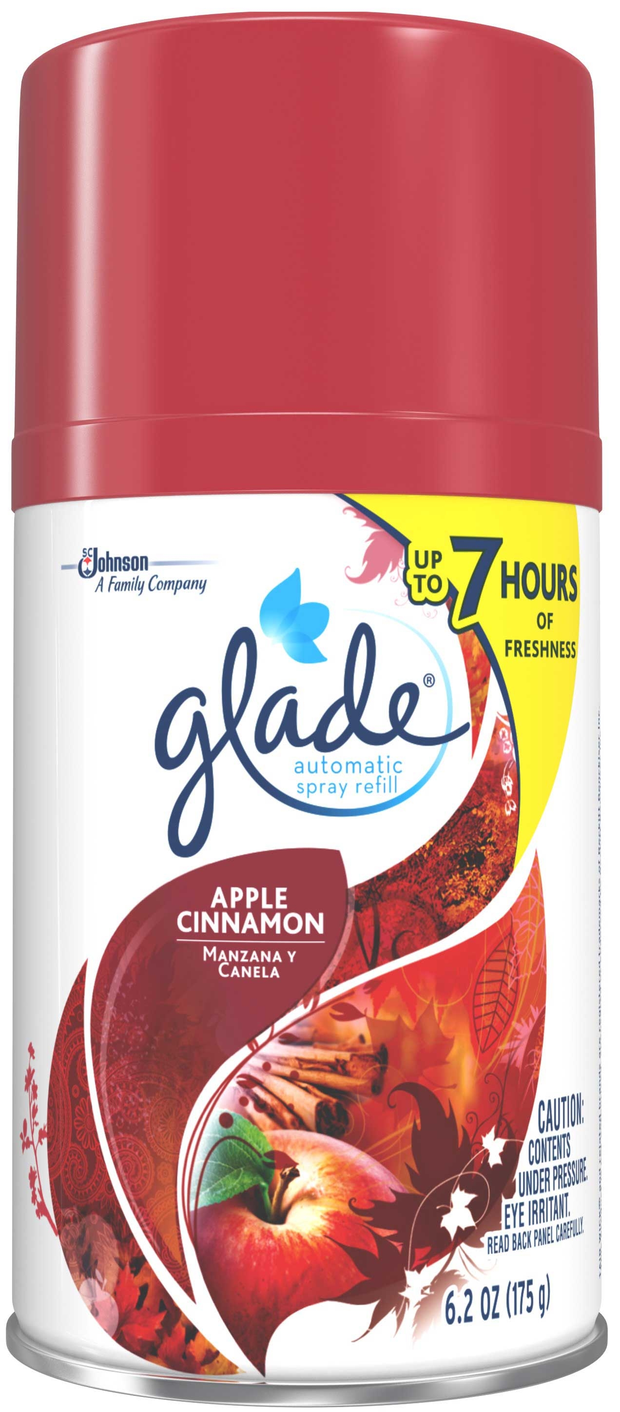 Glade Apple Cinnamon Automatic Air Freshener Spray Refill, 6.2 Ounce -- 6 per case.