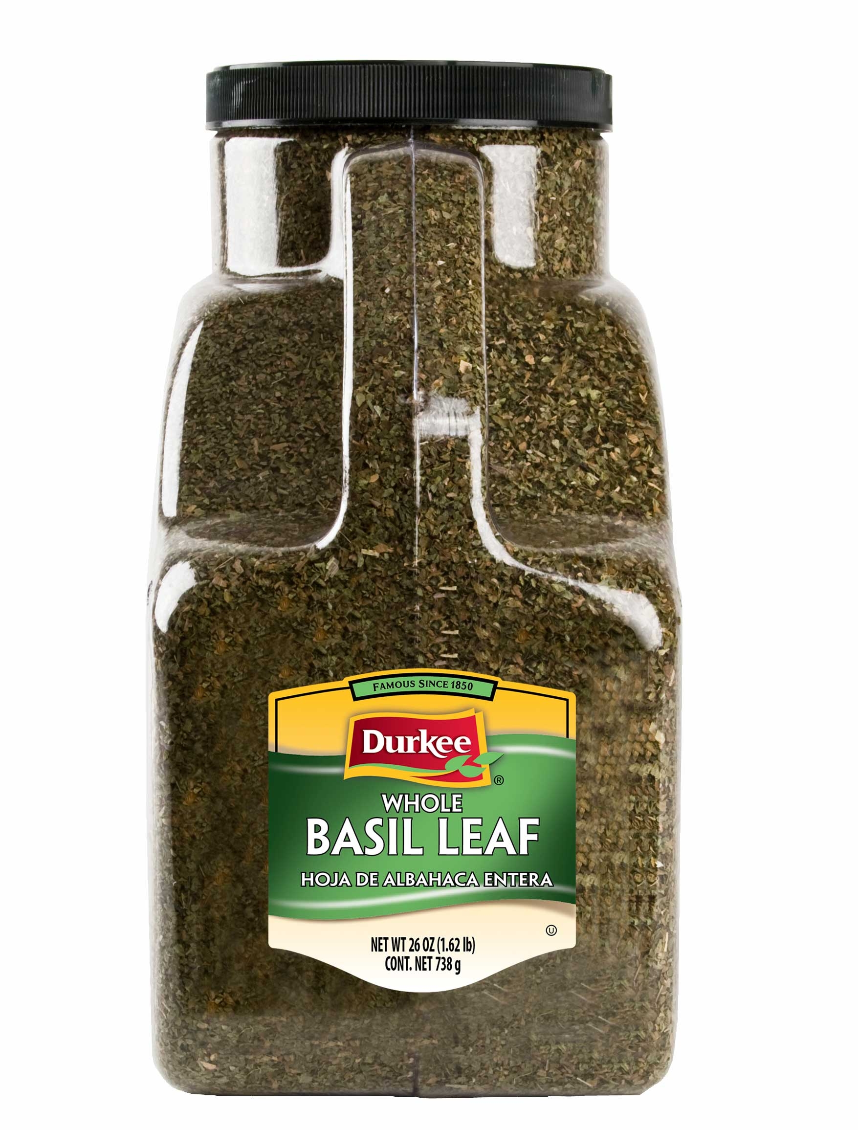 Durkee Basil Whole Leaf - 26 oz. container, 1 per case