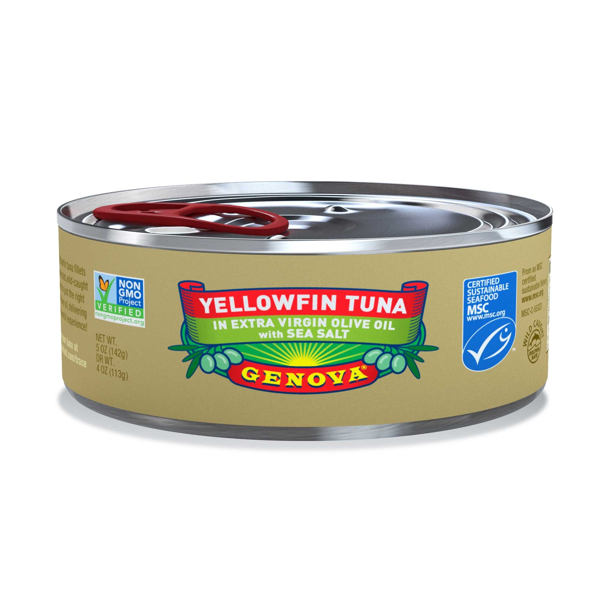 Genova Yellowfin Tuna in Extra Virgin Olive Oil and Sea Salt, 5 Ounce -- 24 per case.