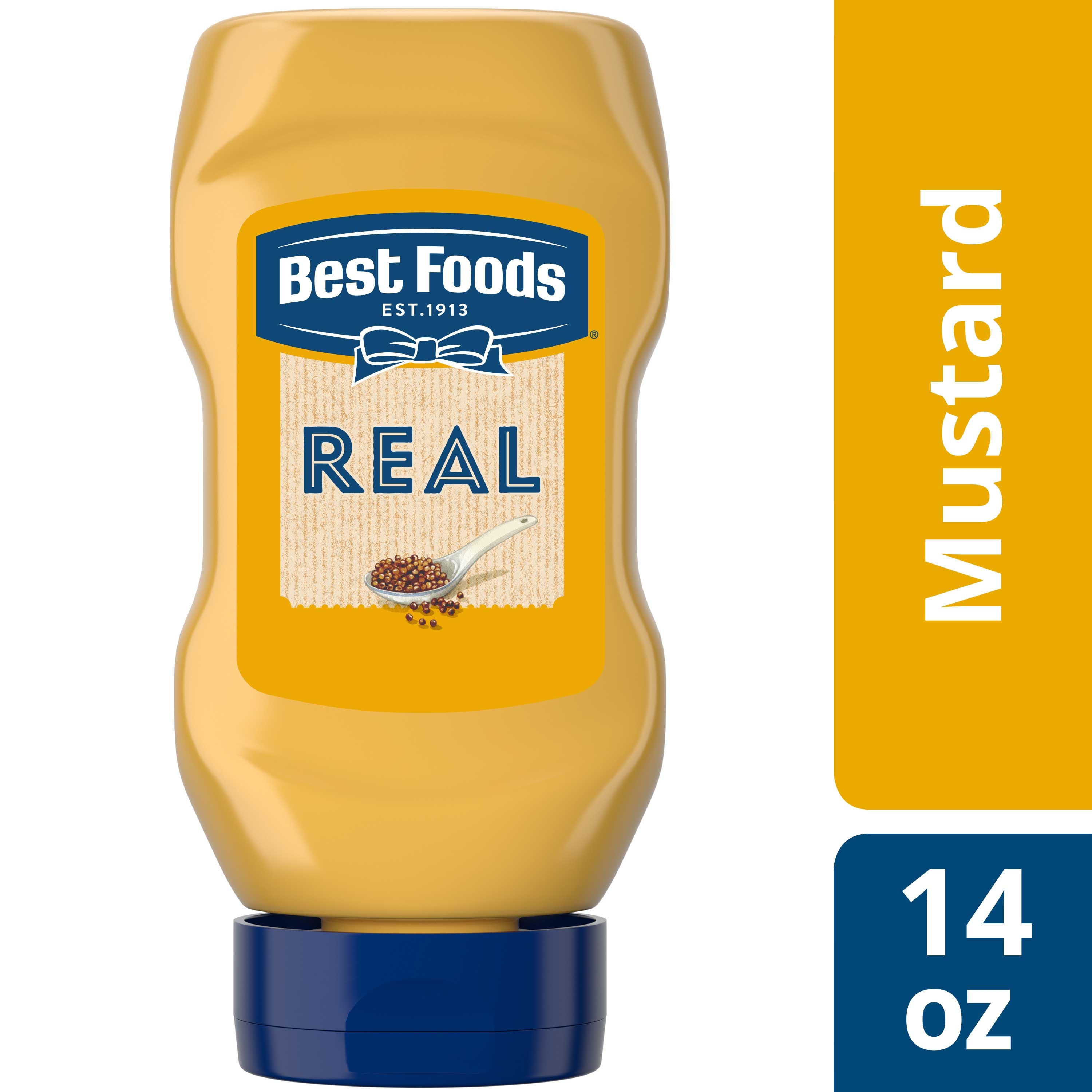 Best Foods Real Yellow Mustard, 14 Ounce Squeeze Bottle -- 12 Per Case