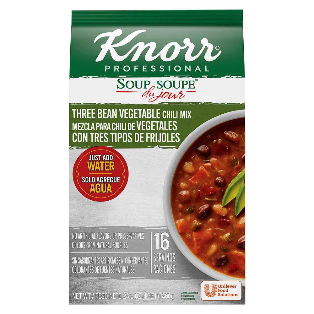 Knorr Professional Soup Du Jour Three Bean Vegetable Chili, 28.2 Ounce