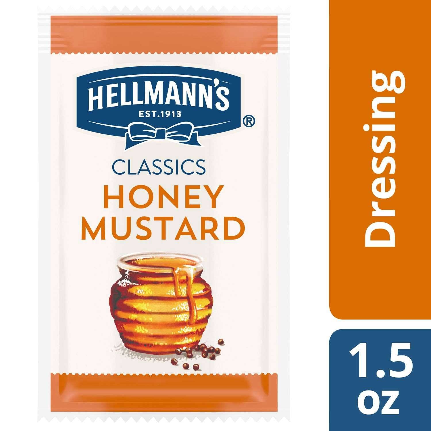 Hellmann's Classics Honey Mustard Salad Dressing Portion Control Pack, 1.5 Ounce -- 102 Per Case