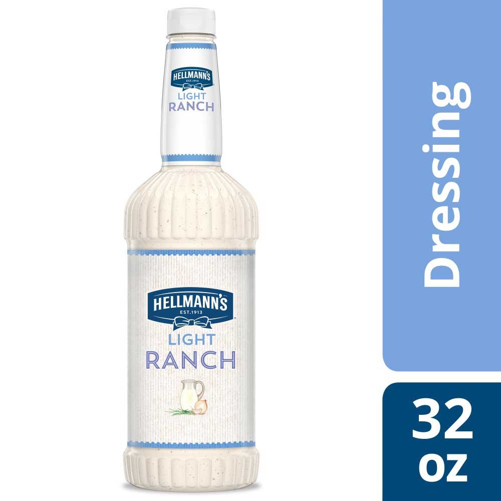 Hellmann's Light Ranch Salad Dressing Salad Bar Bottles, 32 ounce -- 6 per case