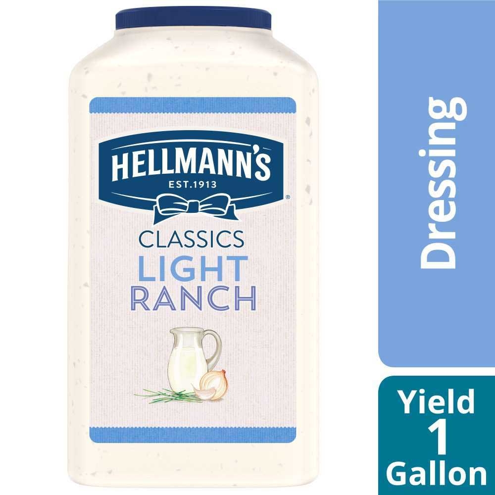 Hellmann's Light Ranch Salad Dressing Jug, 1 gallon -- 4 per case