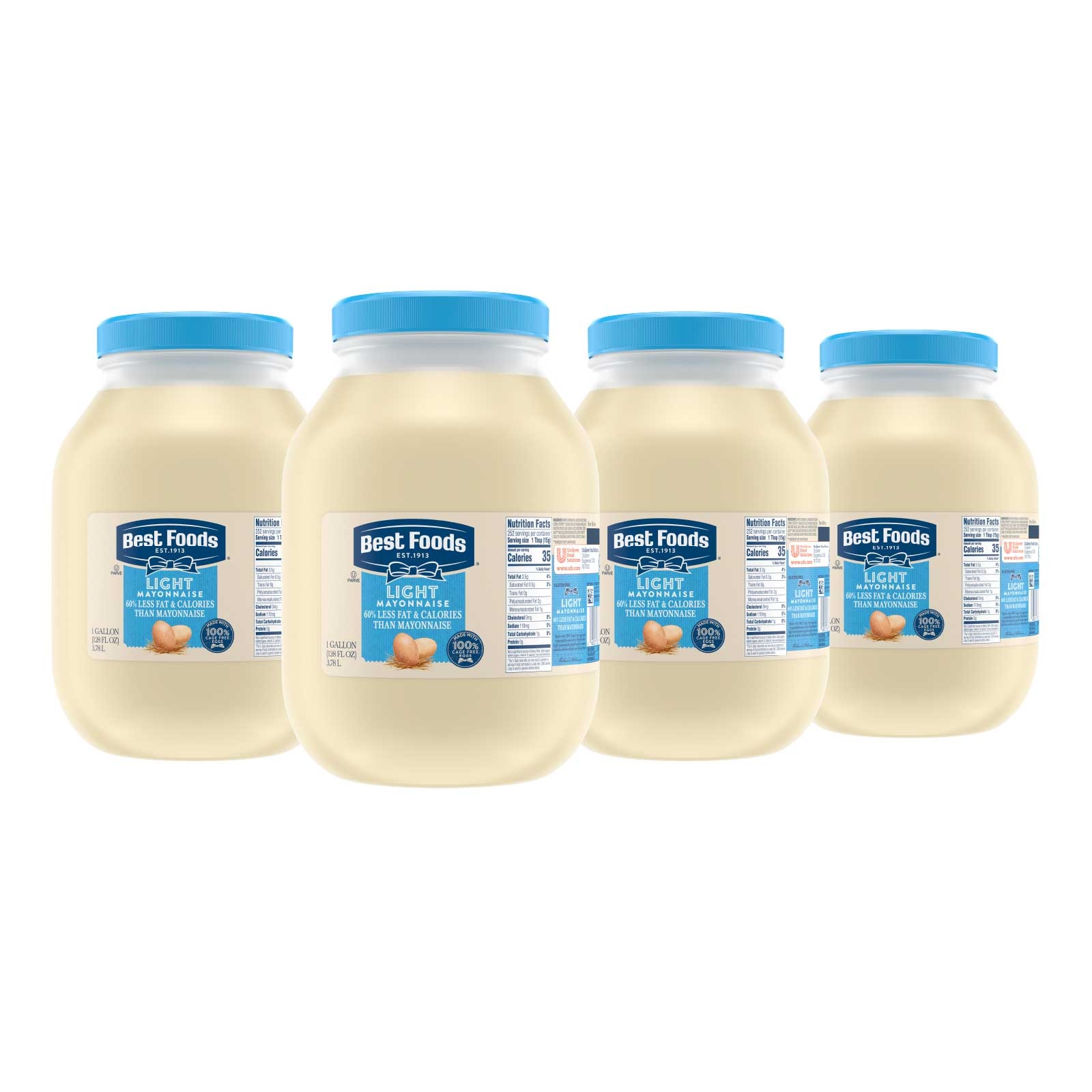 Best Foods Light Mayonnaise, 1 Gallon -- 4 per case