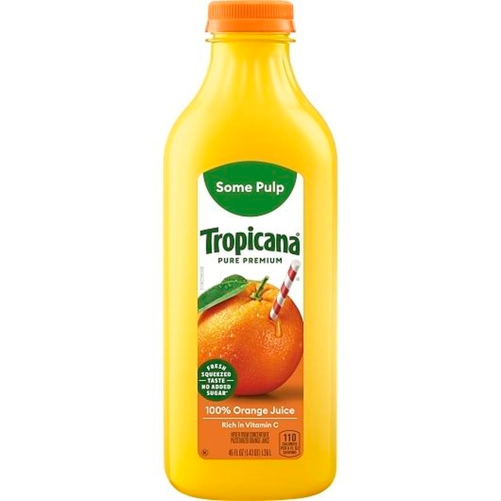 Tropicana Pure Premium Some Pulp Orange Juice, 46 Fluid Ounce - 6 per case
