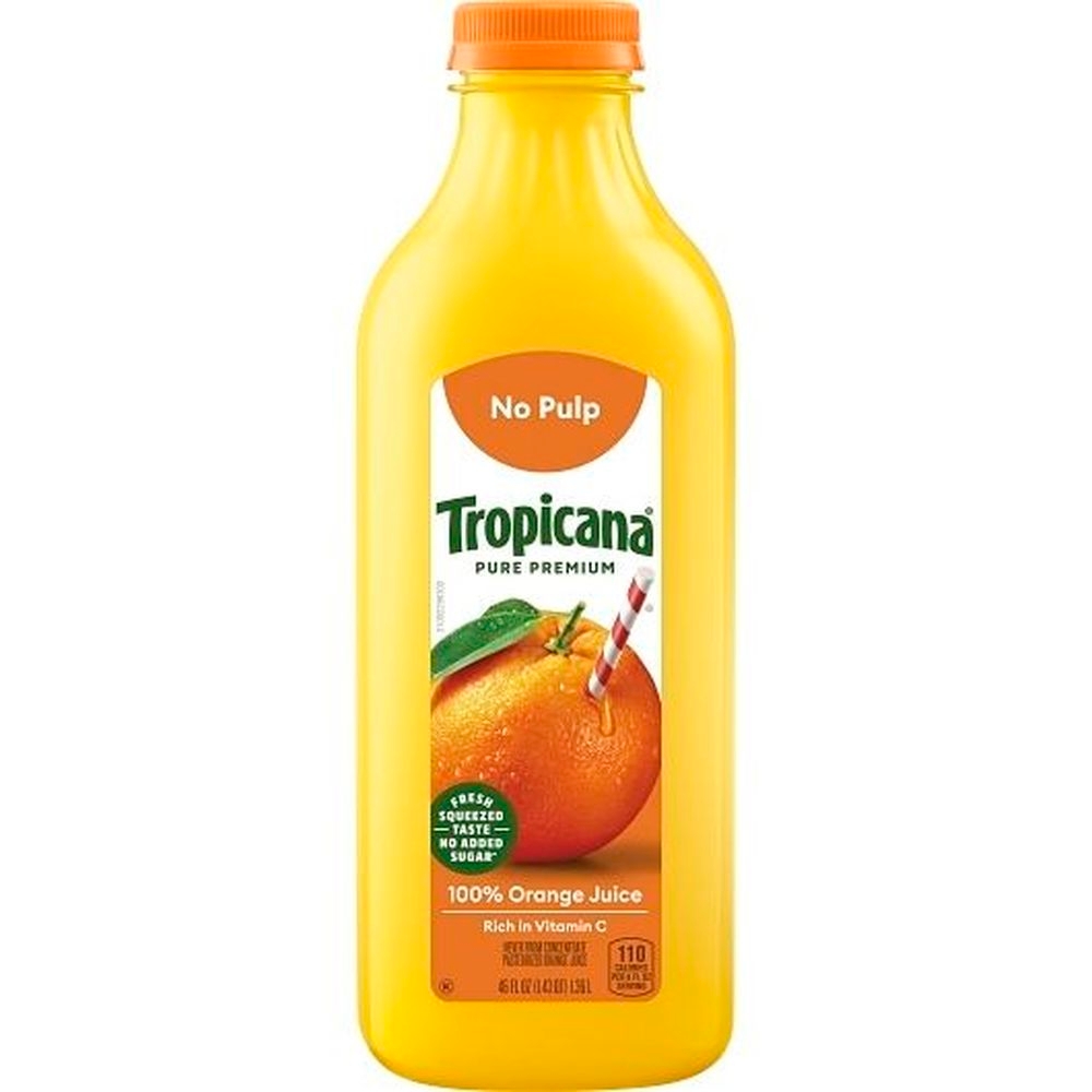 Tropicana Pure Premium No Pulp Orange Juice, 46 Fluid Ounce - 6 per case