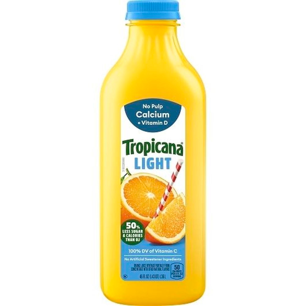 Tropicana No Pulp Light Orange Juice, 46 Fluid Ounce - 6 per case