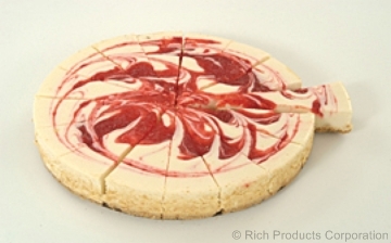 Rich Jon Donaire Strawberry Swirl Cream Style Cheese Cake, 40 Ounce -- 6 per case.