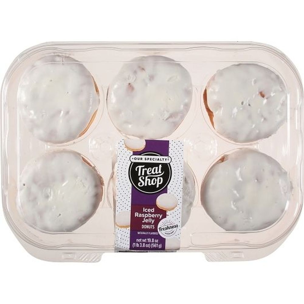 Our Specialty Treat Shoppe White Iced Raspberry Jelly Donuts, 1.238 Pound -- 12 per case