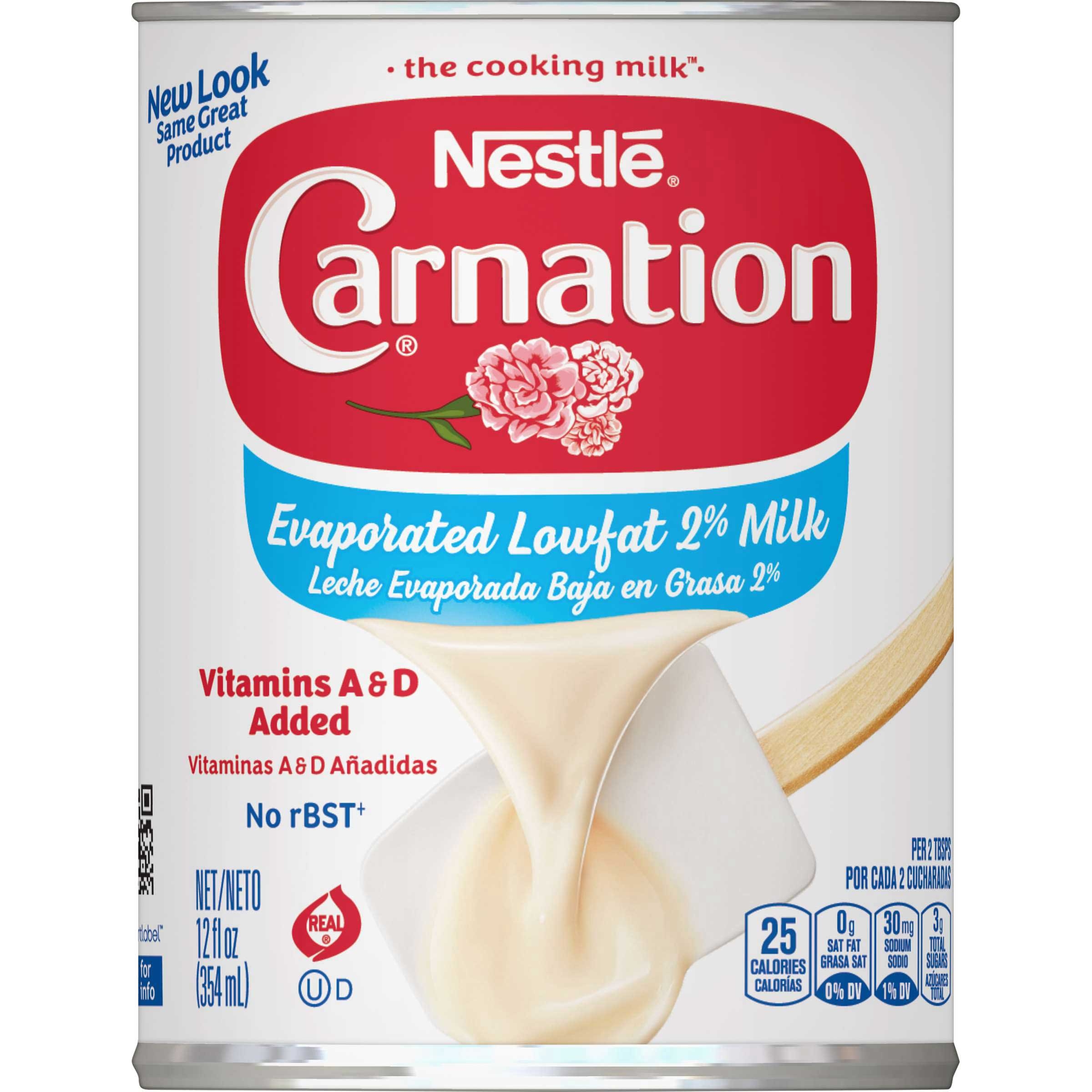 Carnation Evaporated Low Fat Milk, 12 Ounce -- 24 per case.