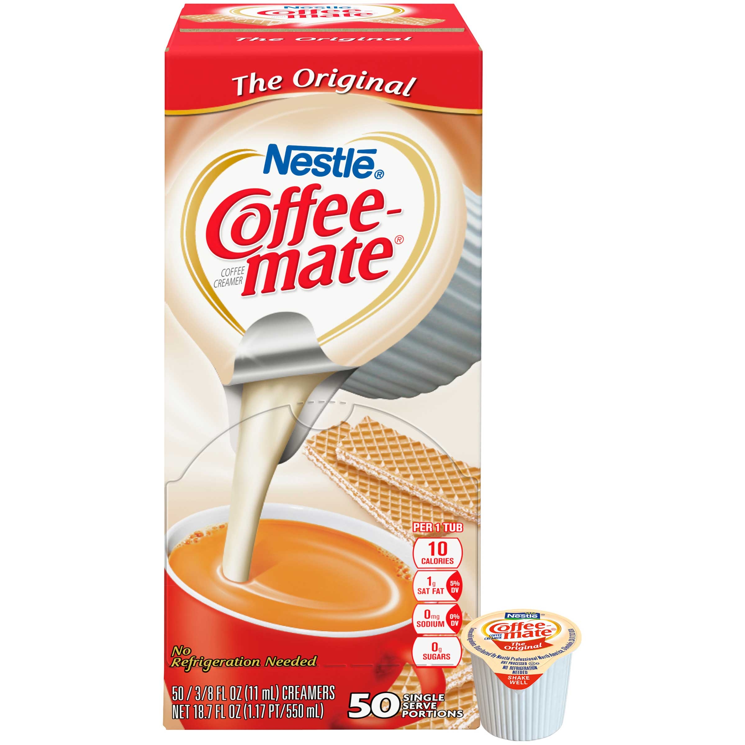 Coffee-Mate Originial Liquid Creamer - 50/0.375 oz. cups per box, 4 boxes per case