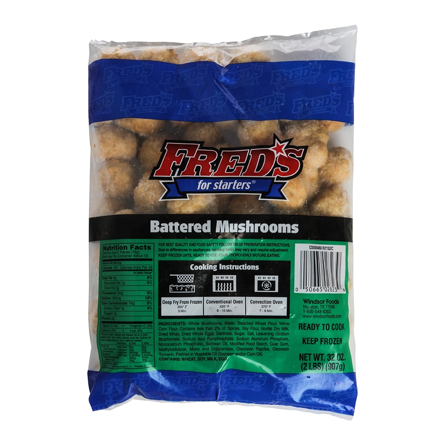 Windsor Freds Battered Mushroom, 2 Pound -- 6 per case.