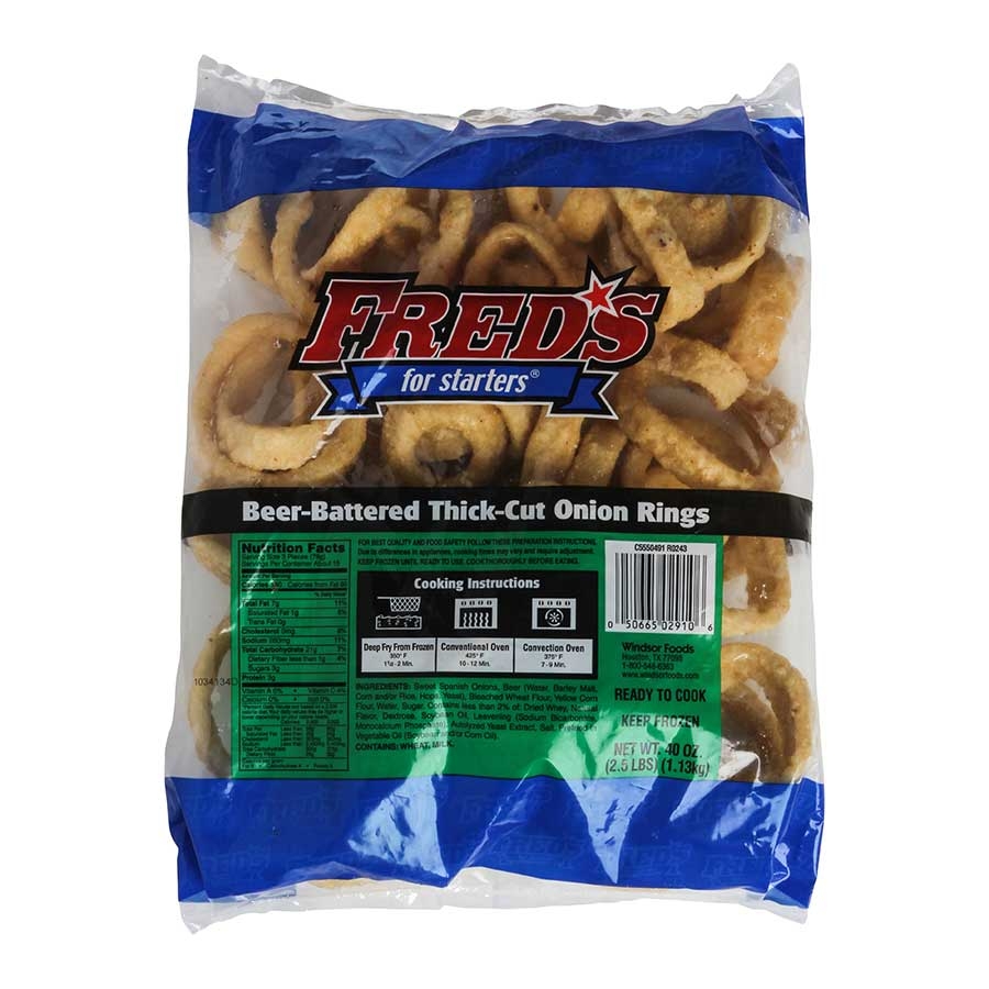 Windsor Freds Beer Battered Thick Cut Onion Ring, 2.5 Pound -- 4 per case.