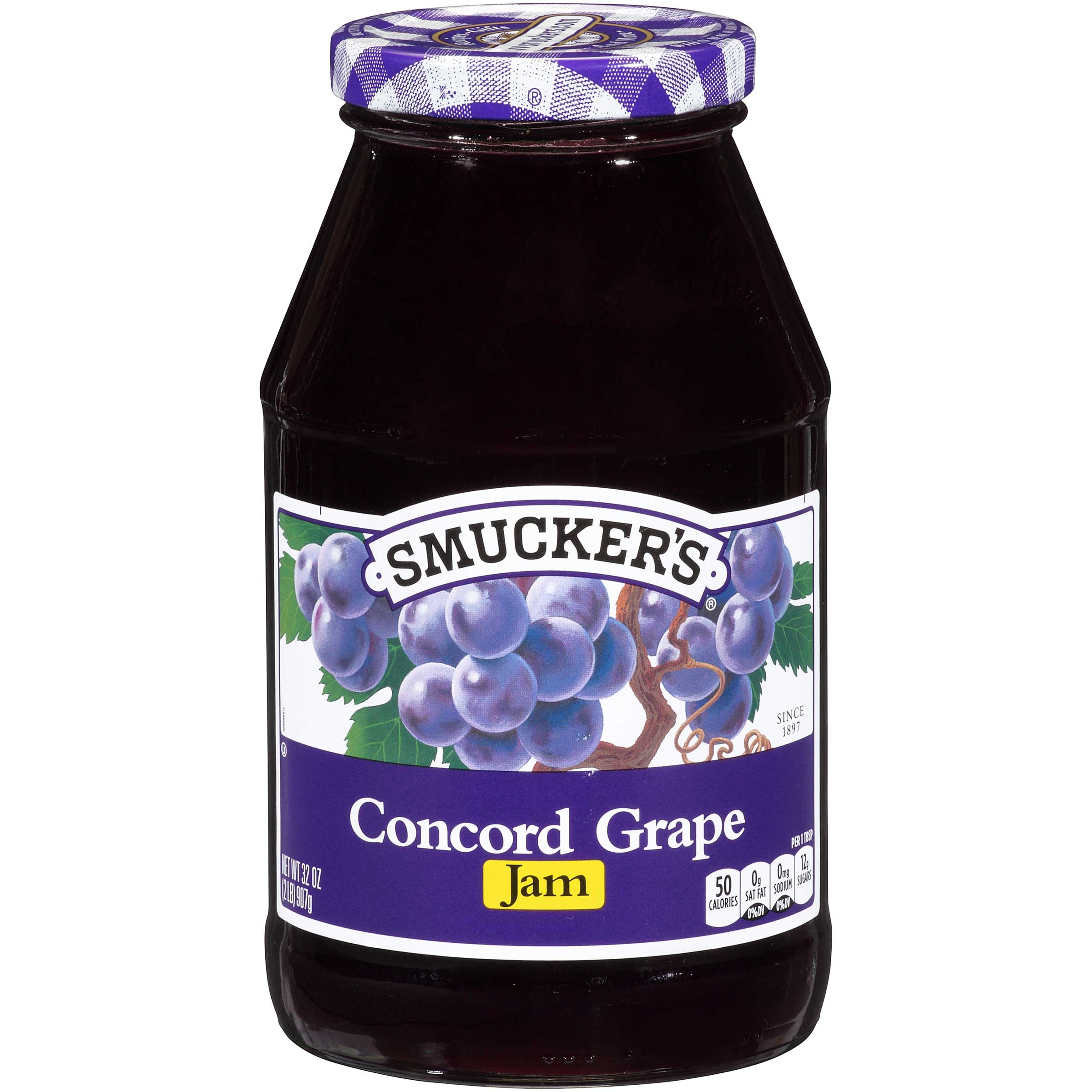 Smuckers Grape Jam, 32 Ounce -- 12 per case.