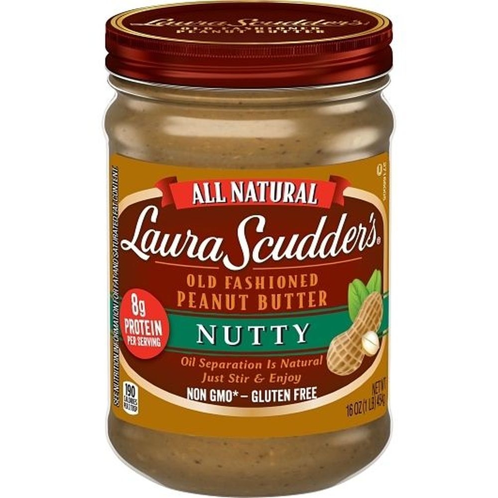 Laura Scudders Nutty Peanut Butter, 16 Ounce -- 12 per case