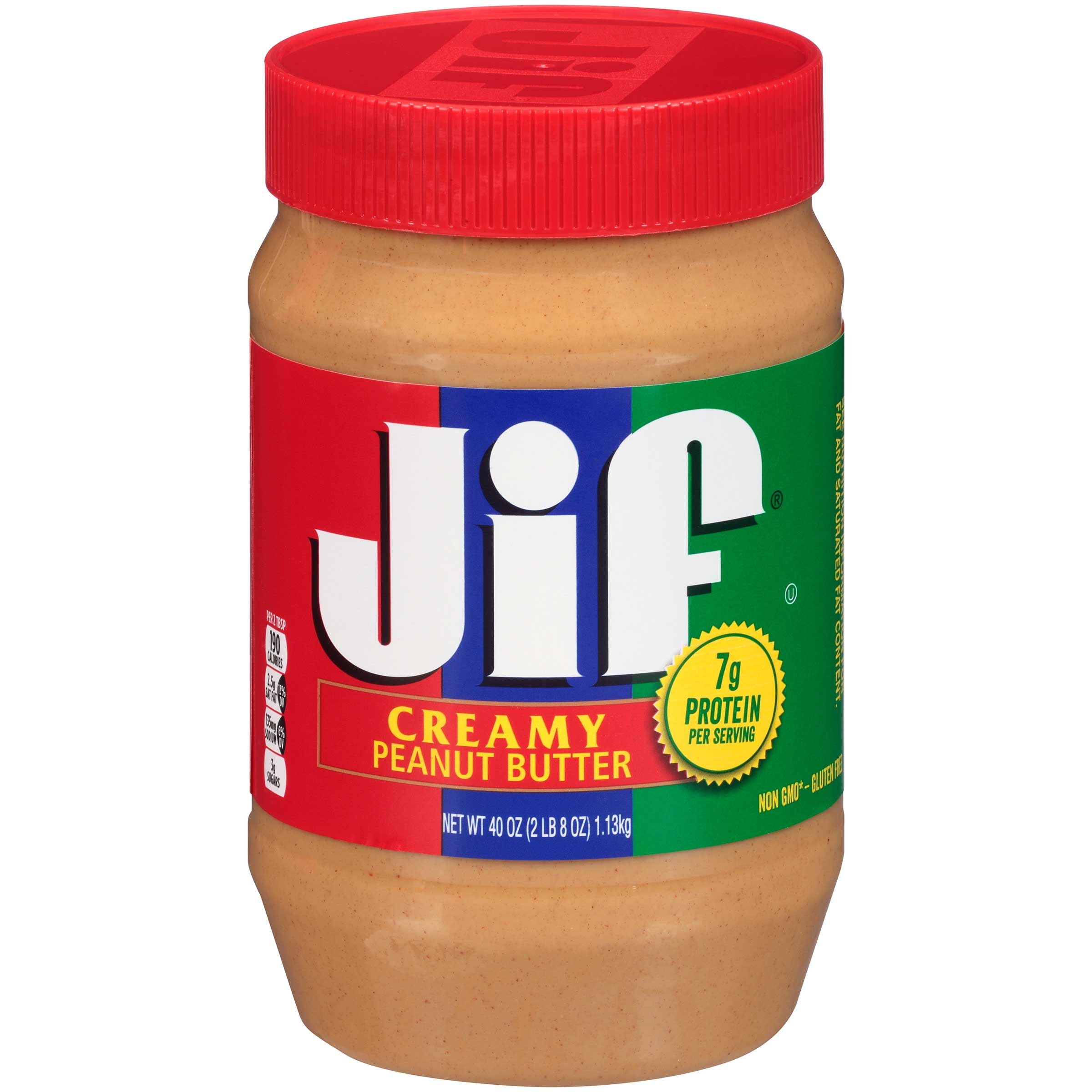 Jif Creamy Peanut Butter, 40 Ounce -- 8 per case.