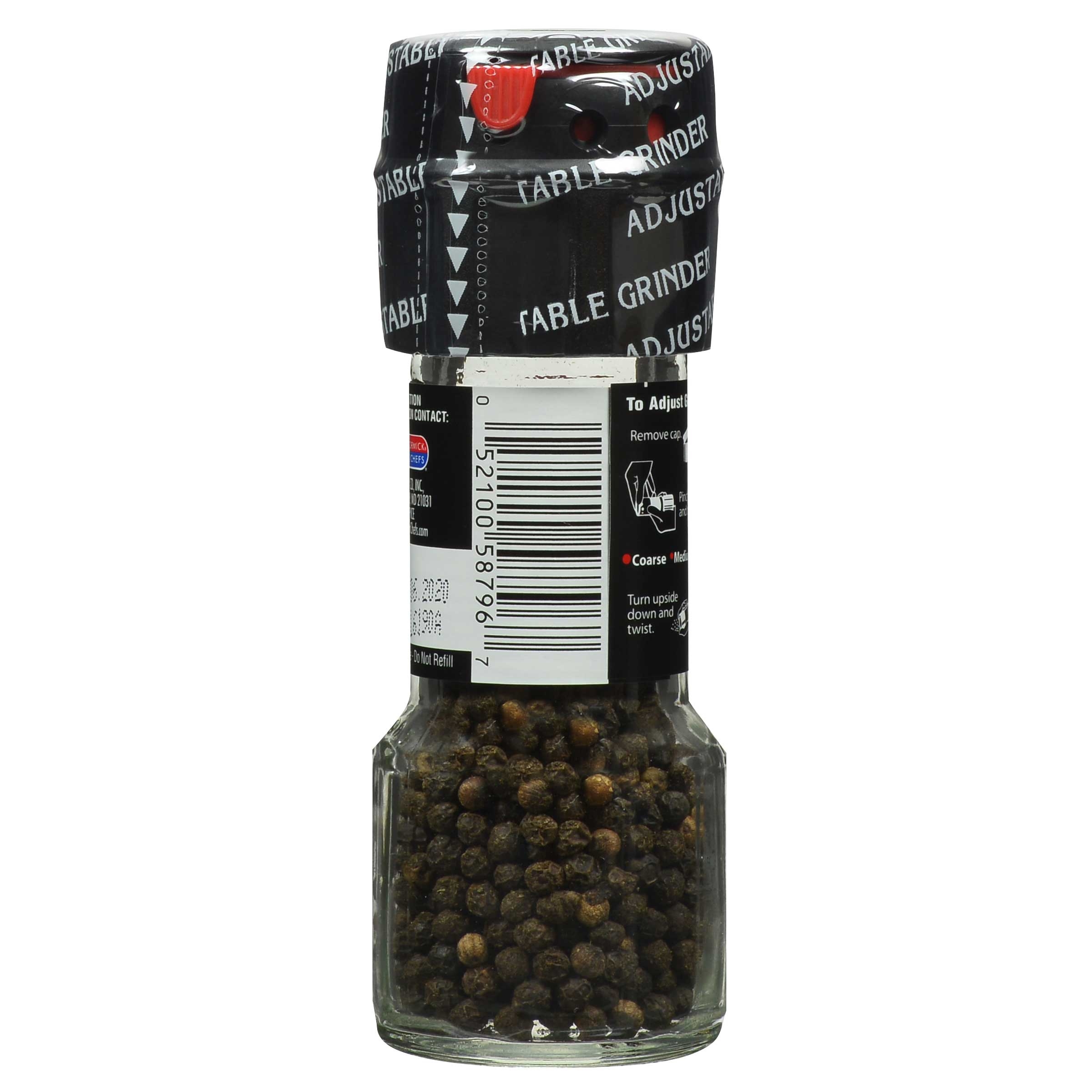McCormick Culinary Black Peppercorn Grinder, 1.24 Ounce -- 36 per case