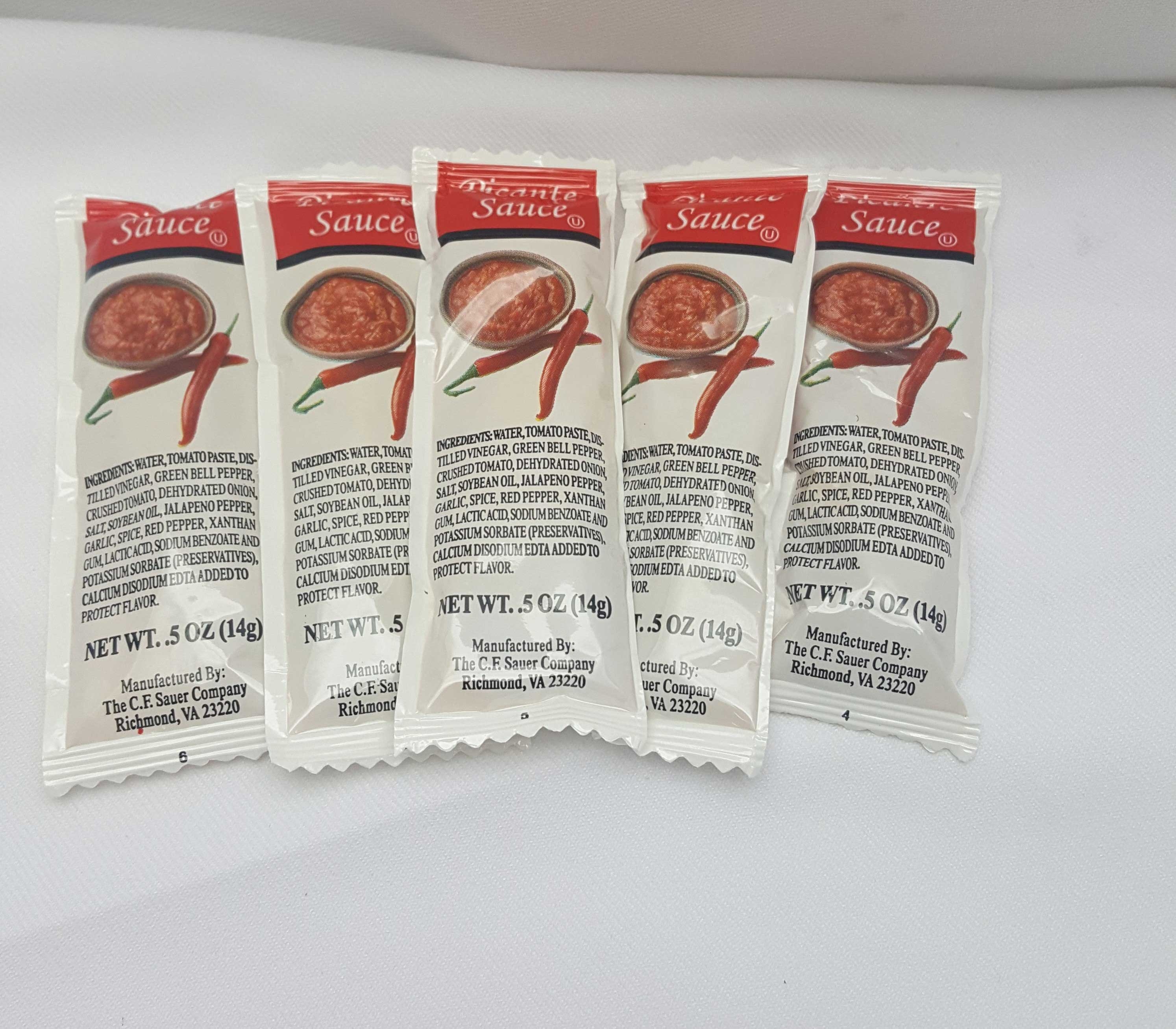C.F. Sauer Foods Picante Sauce, 0.5 Ounce -- 200 per case.