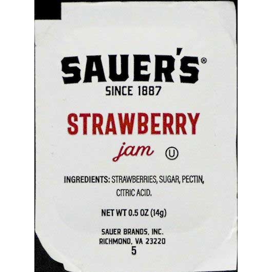 Sauer Strawberry Jam, 0.5 Ounce Pouch -- 200 per case