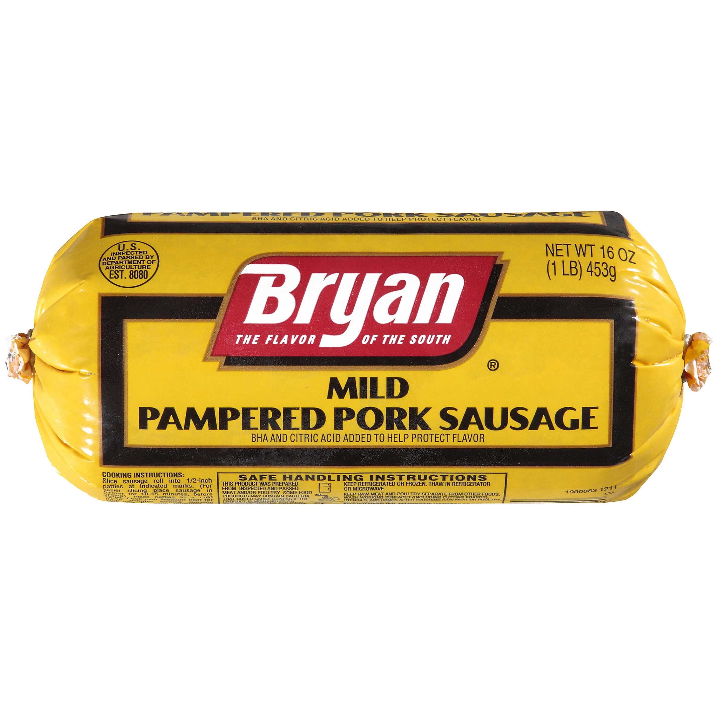 Bryan Mild Pamprd Sausage Roll, 1 Pound -- 12 per case.