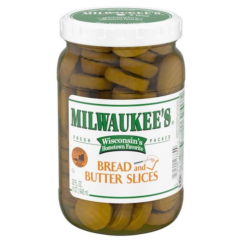 Milwaukee Bread and Butter Pickle Chip, 32 Ounce Jar -- 12 per case