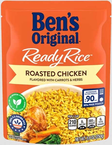 Bens Original Ready Rice Roasted Chicken Flavored Rice, 8.8 Ounce -- 12 per case