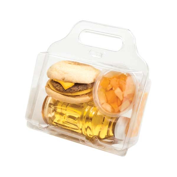 Par Pak PET Plastic 1 Compartment Hinged Lid Carryout Container, 4 inch -- 100 per case.