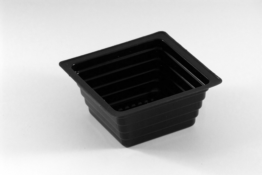 Par Pak Plastic Black Portion Square Bowl, 3.5 x 3.5 x 1.5 inch -- 2000 per case.