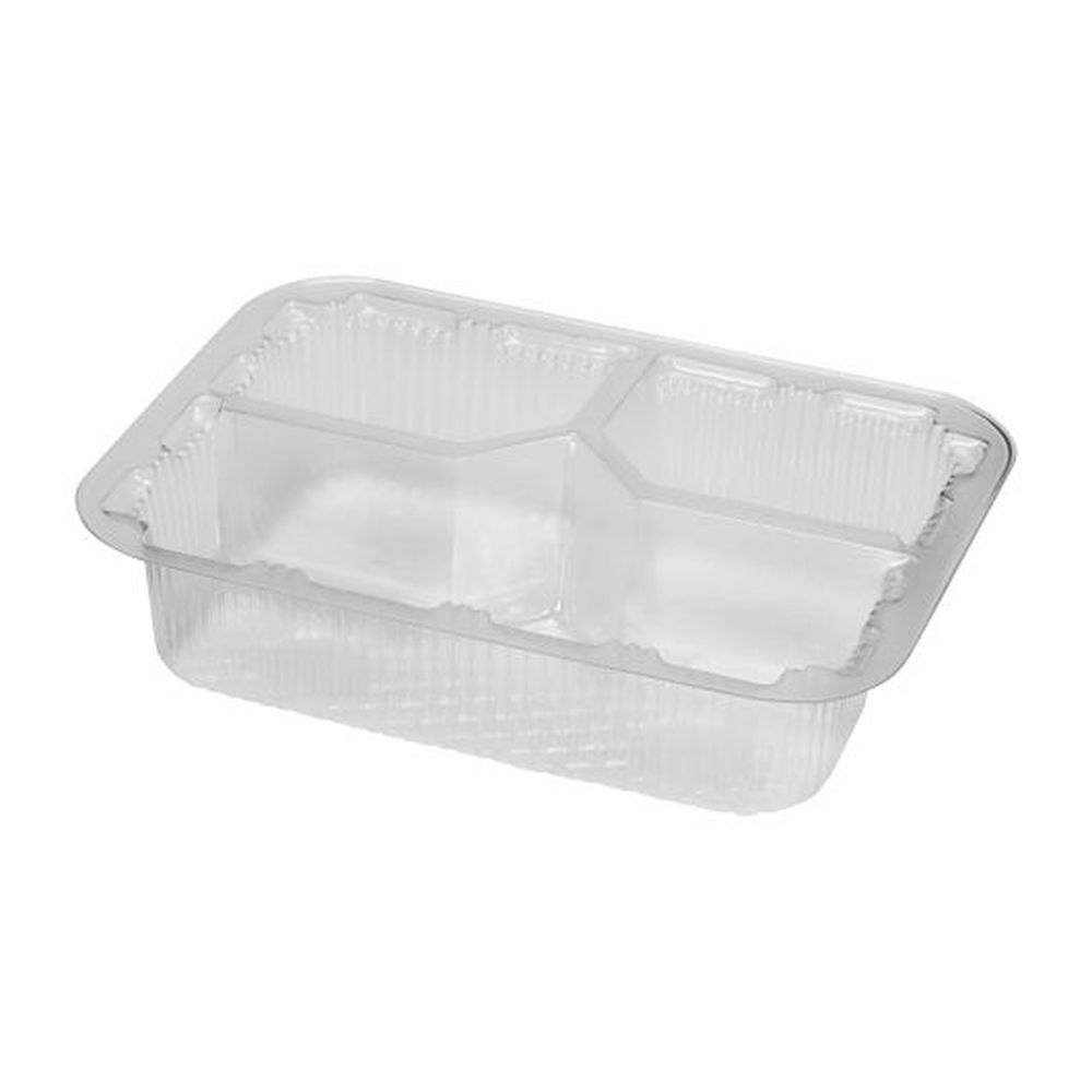 Wna Par Pak 3 Compartment Plastic Clear Portion Control Carry Out Tray, 1000 count