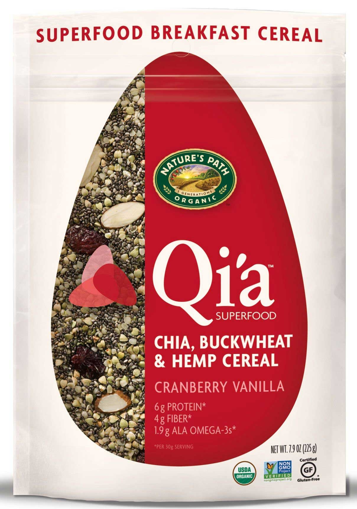 Natures Path Qia Cranberry Vanilla Breakfast Cereal, 7.9 Ounce -- 10 per case.