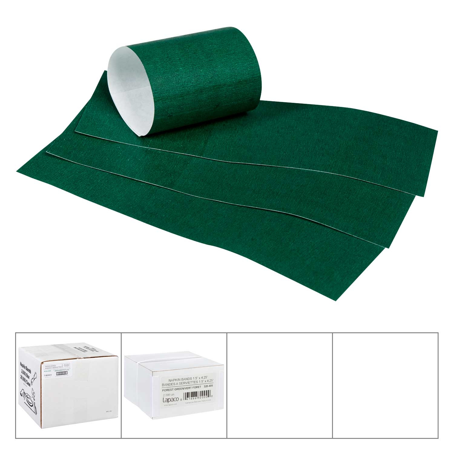 Lapaco Green Napkin Band, 1.5 X 4.25 inch -- 20000 per case.