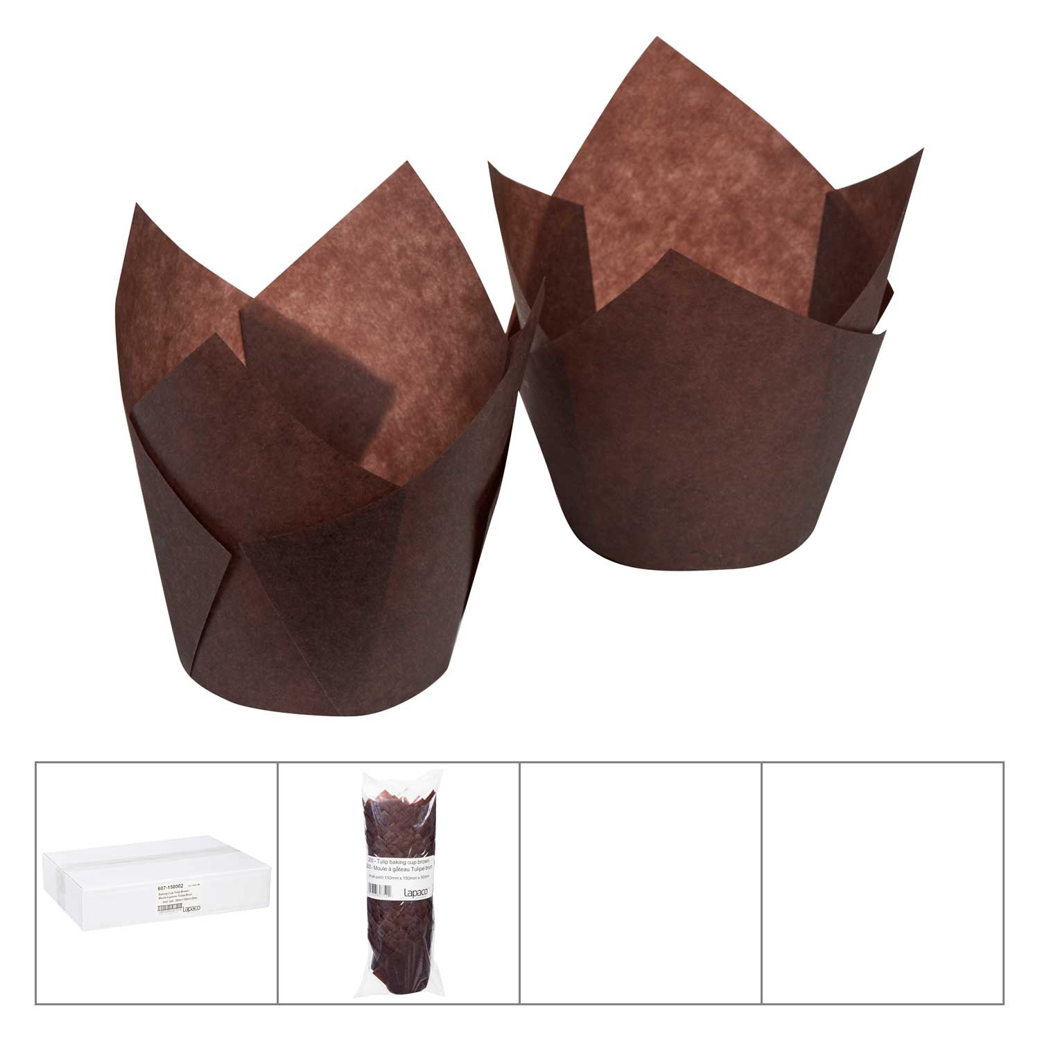 Lapaco Brown Small Tulip Baking Cup -- 1000 per case.