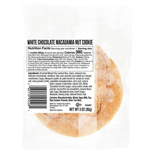 English Bay Bakery Individually Wrapped White Chocolate Macadamia Nut Cookies, 36 count